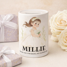 Personalised Flowergirl Money Box and Notebook – Thank You Gift for Flower Girl