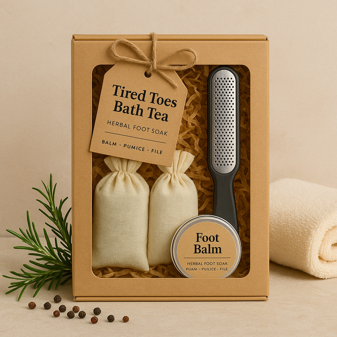Tired Toes Bath Tea Foot Soak with Botanicals and black Pepper and Ginseng – Spa Gift Set