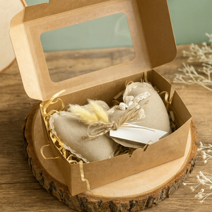 Rustic Calico Heart Keepsake Gift Box – calico heart decorated with Lace and Pearl