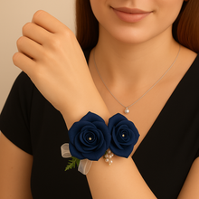 wrist corsage - features artificial foam roses (choice of over 35 colours)