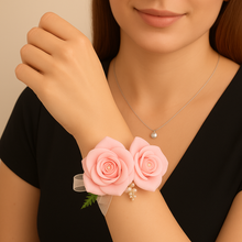wrist corsage - features artificial foam roses (choice of over 35 colours)