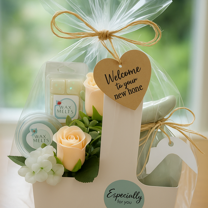 Wax Melt Gift Set – Elegant Melts, Silk Flowers & Ceramic Burner
