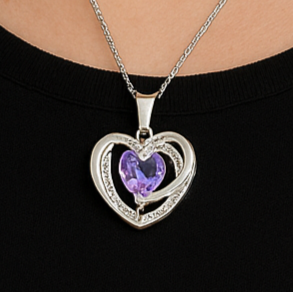 Heart Pendant with Chain in solid 925 Sterling Silver