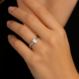 0.47CT white topaz 925 sterling silver ring