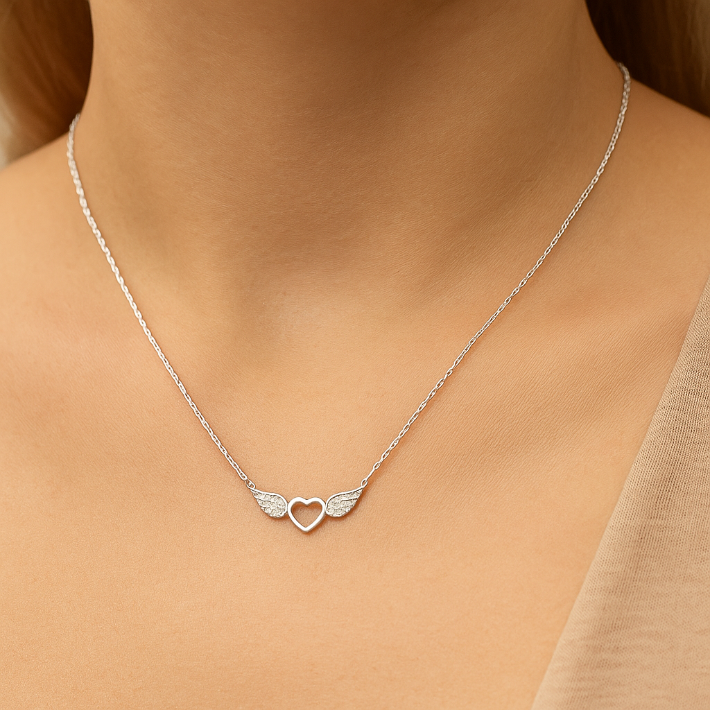 solid 925 sterling silver Simulated Diamond Necklace