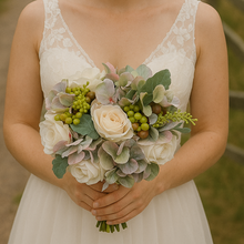 artificial faux silk wedding bridal bouquet