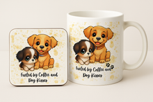 Coffee and Dog Kisses Mug or Coaster, Dog Lover Gift for Pet Mums & Dads