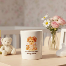 Personalised ceramic Money Box - new baby girl gift