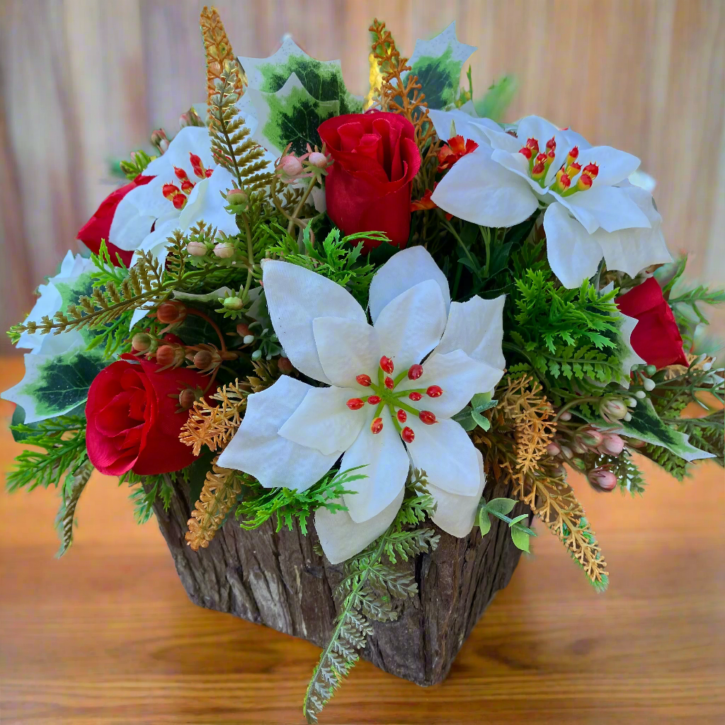 christmas artificial rustic flower arrangment