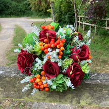 Autumn Elegance: Handcrafted Faux Silk Bridal Bouquet