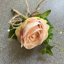 blush pink rose buttonhole