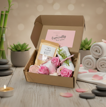 Relax & Restore Pamper Box, Self Care Gift Set for Her, Shower Steamer, Soap, Bath Salts & Flannel