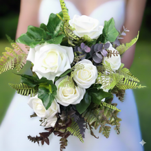 A Bouquet collection of ivory artificial Roses & foliage