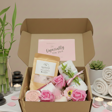 Relax & Restore Pamper Box, Self Care Gift Set for Her, Shower Steamer, Soap, Bath Salts & Flannel