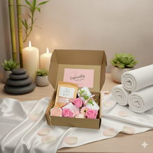 Relax & Restore Pamper Box, Self Care Gift Set for Her, Shower Steamer, Soap, Bath Salts & Flannel