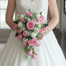 A collection of wedding bouquets featuring faux flowers (available in a range of colours)
