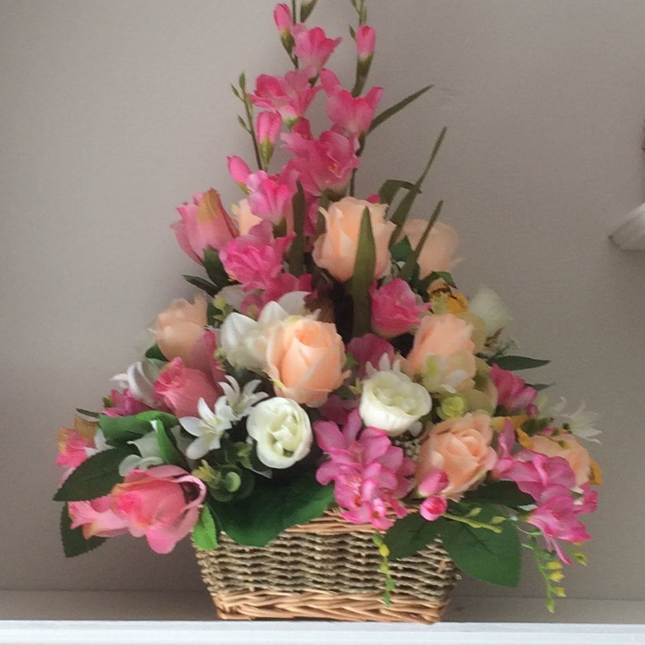 artificial front facing flower arrangement