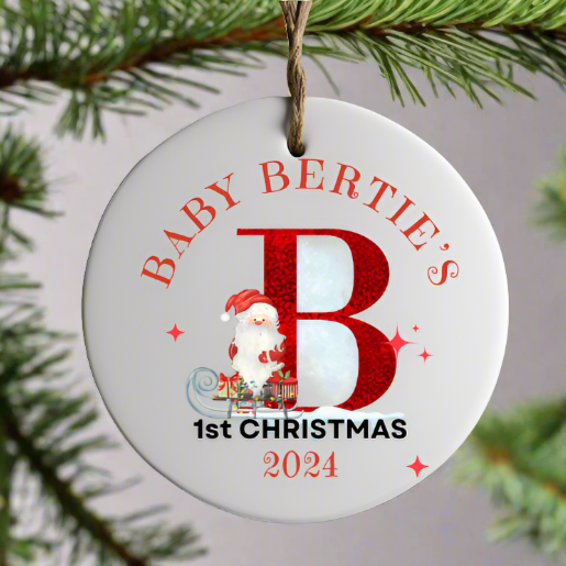 personalised baby's first christmas bauble