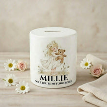 Personalised Bridesmaid Money Box and Notebook – Thank You Gift for Flower Girl or Young Attendant