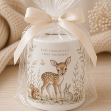 Personalised Baby Money Box, Woodland Animal Piggy Bank, Baby Name Keepsake, Neutral Nursery Decor, New Baby Gift,