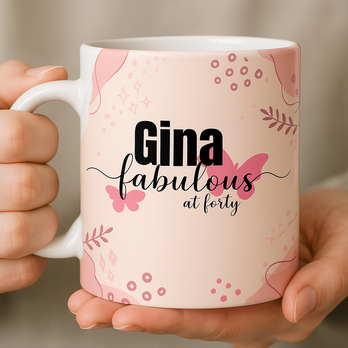 personalised fabulous at 40 ceramic mug