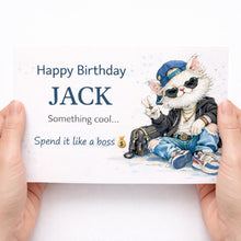 Personalised birthay Money Envelope for Kids | cat Cash Gift Holder | Custom Treat Wallet | Gift for Children