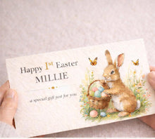 Personalised  first Easter Money Envelope | Bunny Cash Gift Holder | Custom Easter Treat Wallet | Easter Bunny Gift for Children