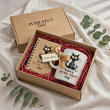 A Ceramic Gift Mug and note book From Our Black Cat Collection - 'purrfect Day'