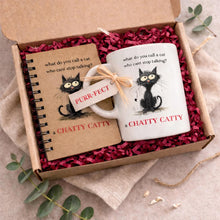 Funny Black Cat Coffee Mug and note book • Purr-fect Gift for Cat Lover