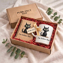 Funny Black Cat Mug and notebook – PURR-FECT Gift for Cat Lovers