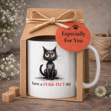 A Ceramic Gift Mug and note book From Our Black Cat Collection - 'purrfect Day'