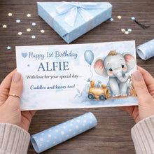 1st Birthday Money Envelope | Baby money Gift Holder | Blue Baby boy Card