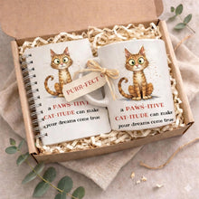 A Ceramic Gift Mug and notebook From Our Cat Collection - 'cat-tude'