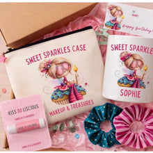 Teen Girl Gift Box Personalised, Birthday Gift Set for Teenager, Custom Name Mug & Makeup Bag