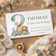 Money Envelope personalised with age and name| custom money Gift Holder | safari animals
