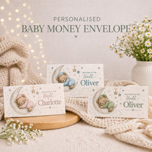 Personalised Baby Money Envelope, New Baby Gift, Baby Shower Gift, Custom Name Card, Keepsake Envelope, Baby Boy Girl Gift