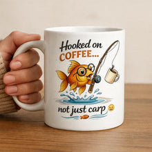 Funny Fishing Mug and Coaster Set, hooked on Coffee Gift, Fisherman Gift Box, Dad Coffee Gift, Angler Mug Set, Gift for Him