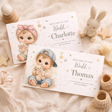 Personalised Baby money Envelope, New Baby Gift, Custom Newborn Card, Baby Girl Gift, Baby Boy Gift, Welcome Baby Keepsake