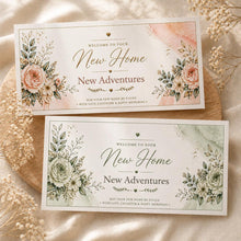 New Home Card Set, Luxury Housewarming Cards, Floral New Home Gift Cards, Elegant Moving House Card Bundle, Neutral Pink or Sage Green Cards
