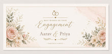 Personalised Engagement money envelope, Floral Engagement Card, Sage Green or Blush Congratulations Card, Custom Names Engagement Gift