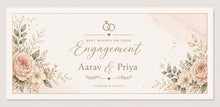 Personalised Engagement money envelope, Floral Engagement Card, Sage Green or Blush Congratulations Card, Custom Names Engagement Gift