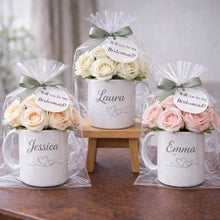 Personalised Mug Flower Gift | Artificial Flower Arrangement in Mug | Custom Name Gift | Birthday, New Baby, New Home Gift Idea