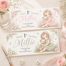 Personalised Fairy 1st Birthday Card, Baby Girl First Birthday Card, Pink & Sage Fairy Design, Granddaughter Birthday Card, Keepsake Card