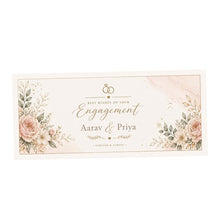 Personalised Engagement money envelope, Floral Engagement Card, Sage Green or Blush Congratulations Card, Custom Names Engagement Gift