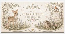 Woodland Christening Money Envelope Personalised | Baby Gift Envelope DL Size | Neutral Watercolour Animal Design | Ivory Linen Card