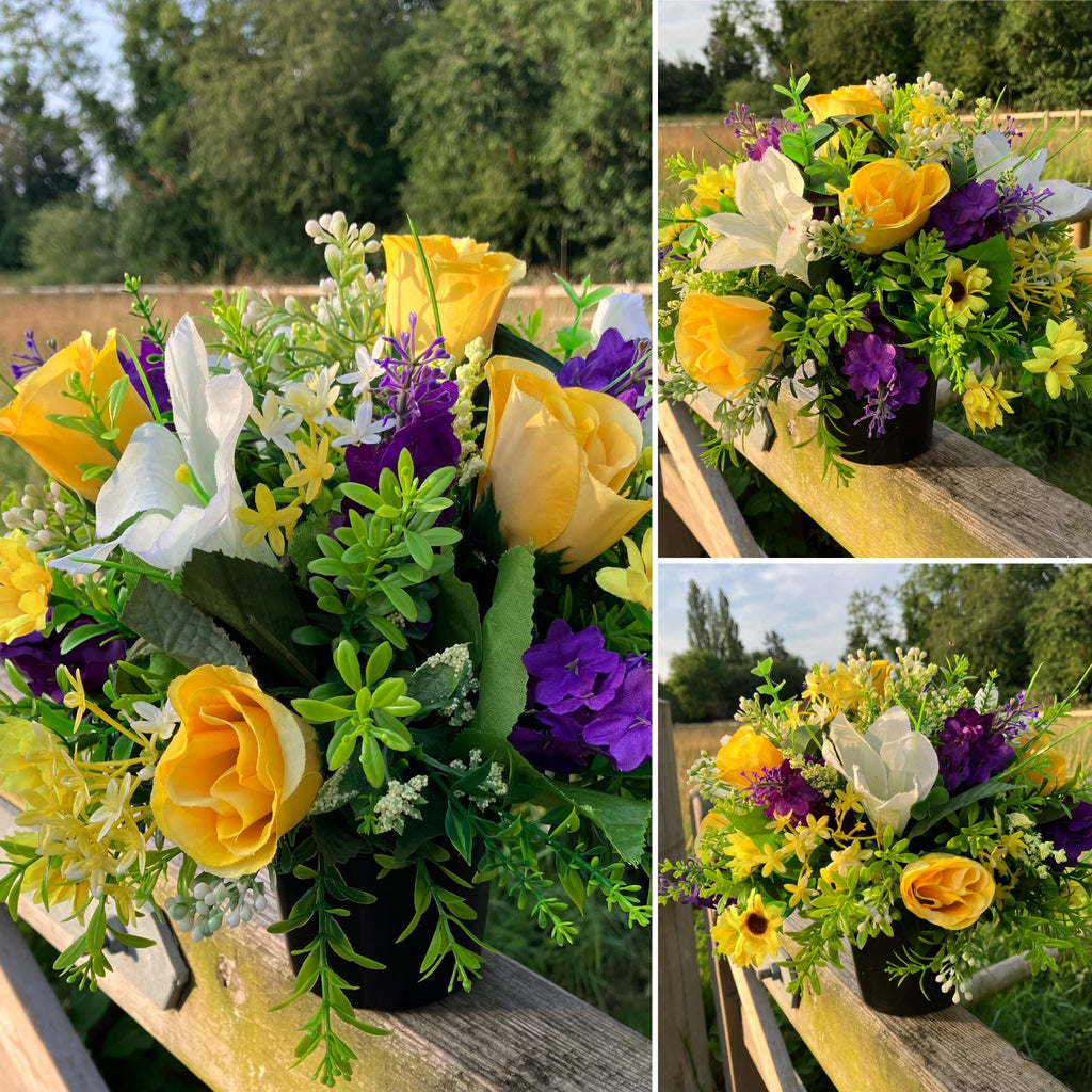 a graveside artificial memorial flower arrangement AbigailRose