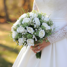 Elegant Ivory Rose & Gyp Wedding Bouquets – Timeless Beauty for Your Special Day