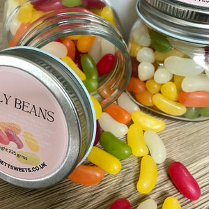 Jelly Beans in glass jar- suitable for vegans