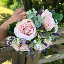 wedding bouquet collection featuring blush and lilac artificial Flowers
