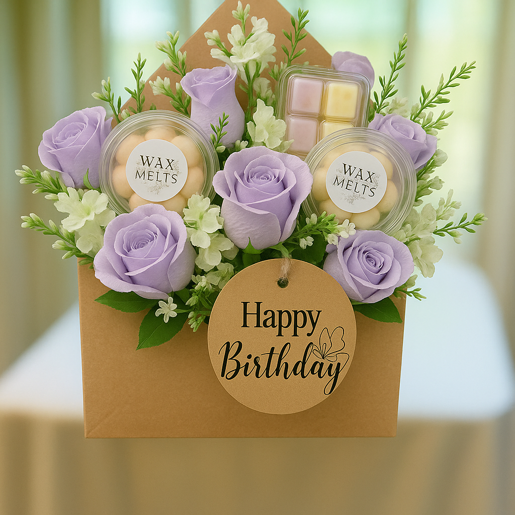 lilac rose and wax melt gift box